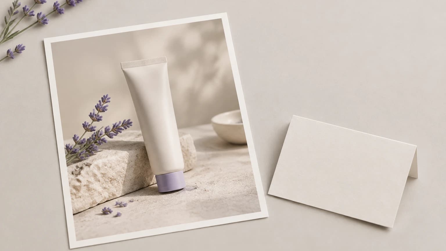 Ad scene leaving a quiet area beside the product for a customer quote