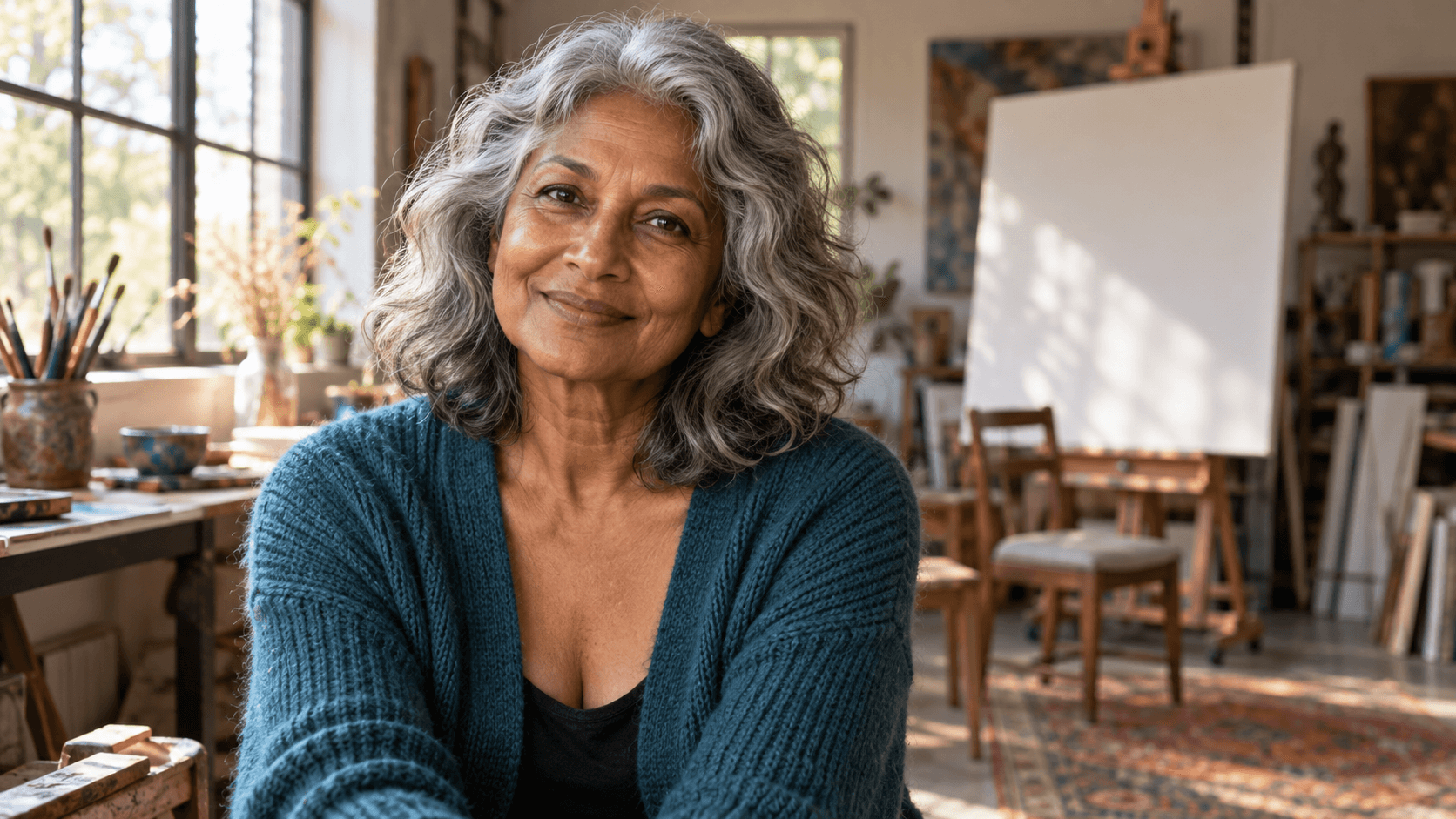 Older adult portrait concept for a creative self-portrait project