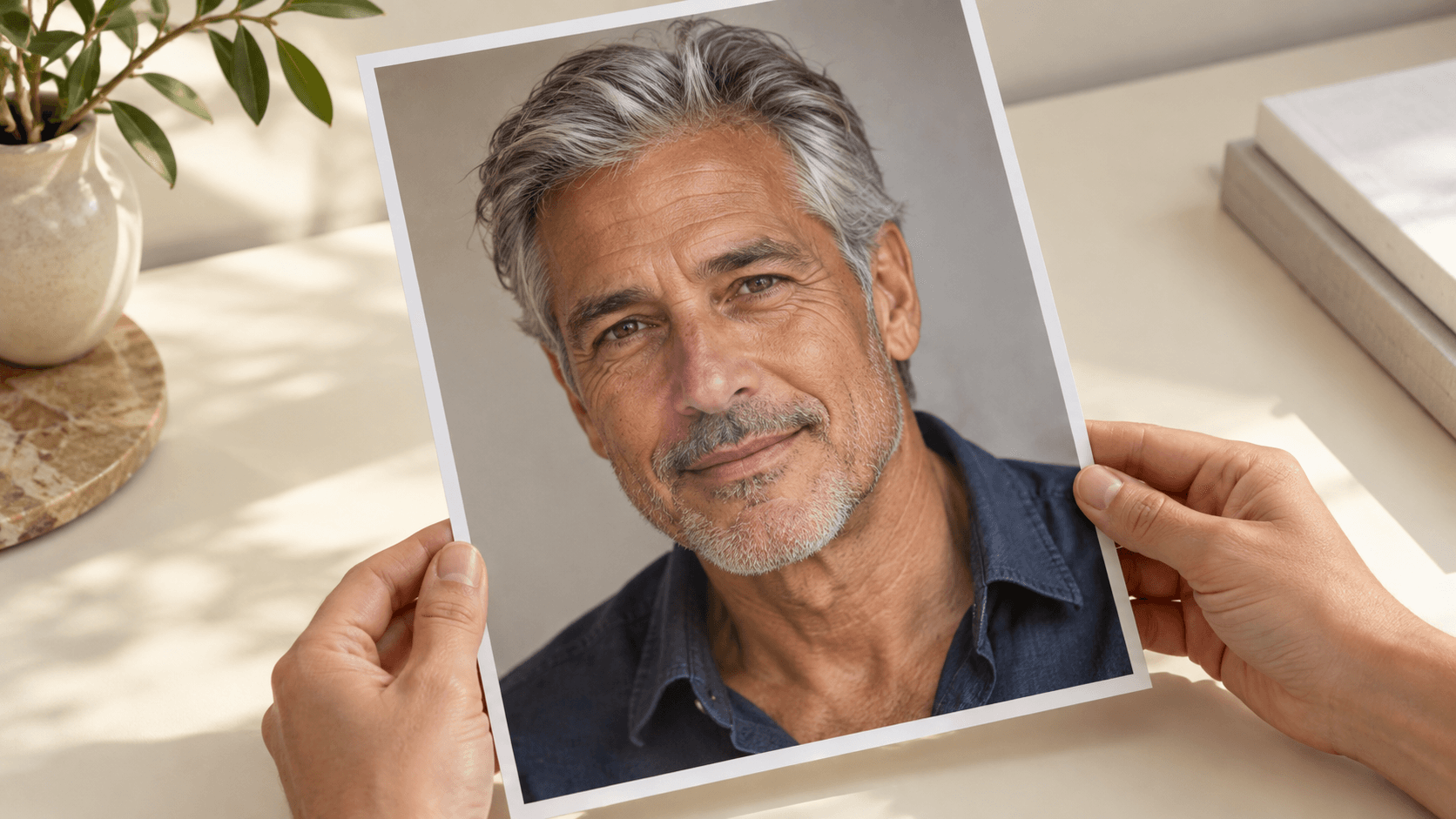 Reviewing a fictional portrait concept at physical print size