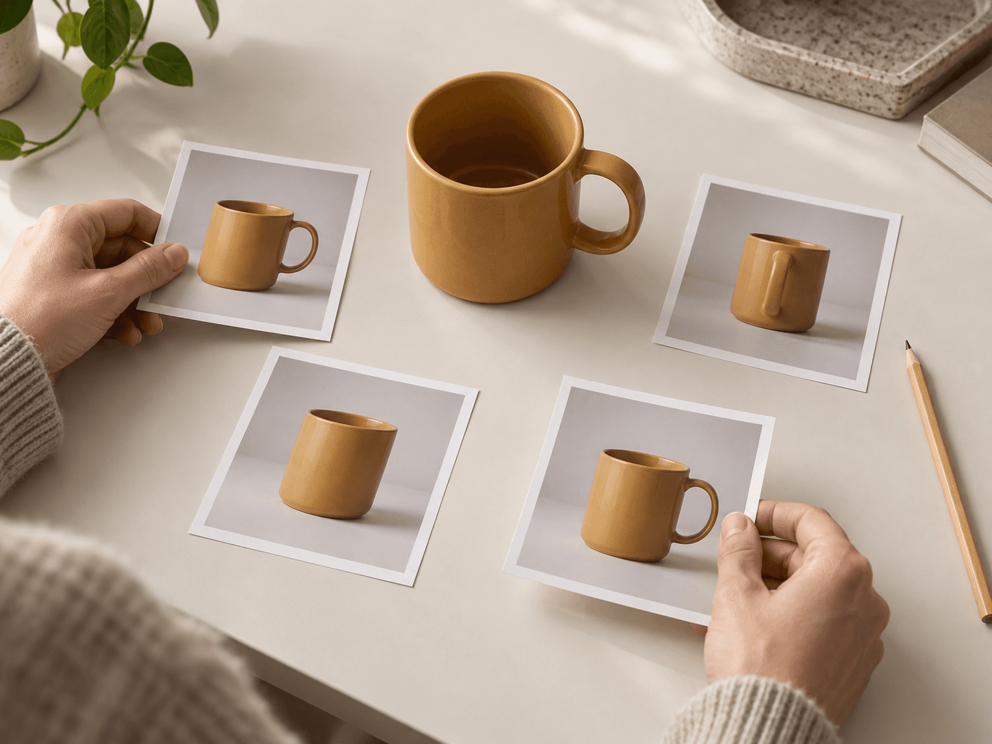 Planning product views using physical photo prints