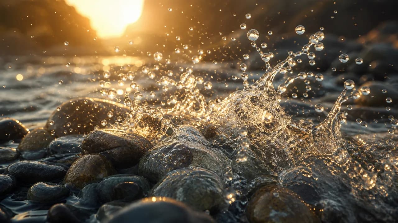 Illustrative sample of a cinematic Sora 2 physics-rich shot generated as a node on the Astorie canvas