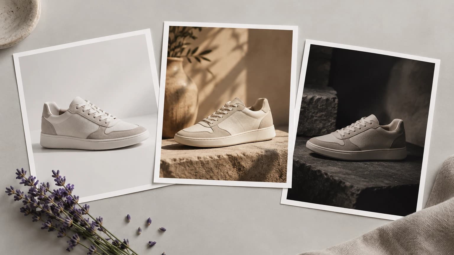 Three mood concepts for the same product before a shoot