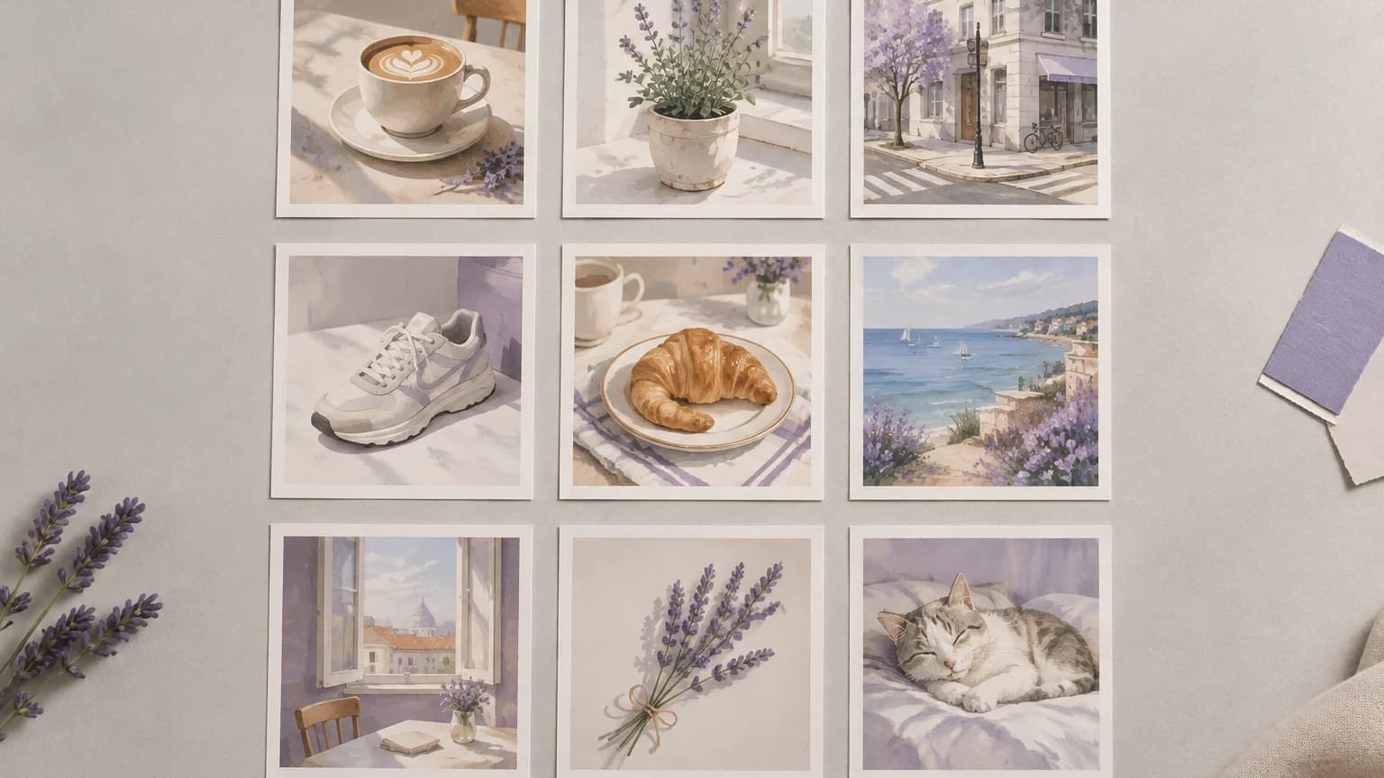 A social feed grid in one consistent style