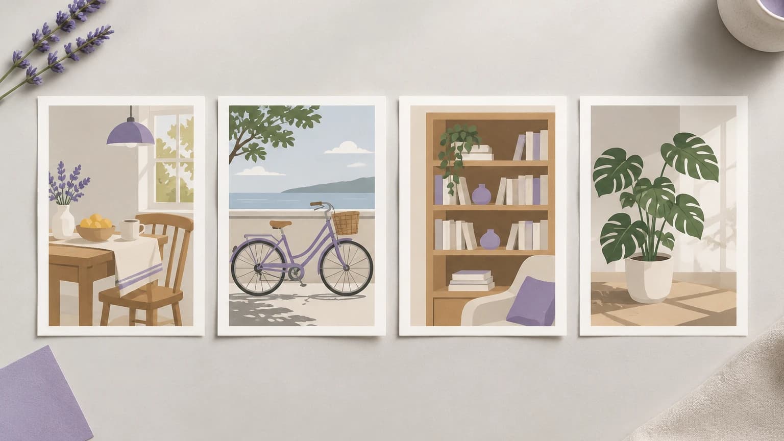 Four series covers in the same graphic style