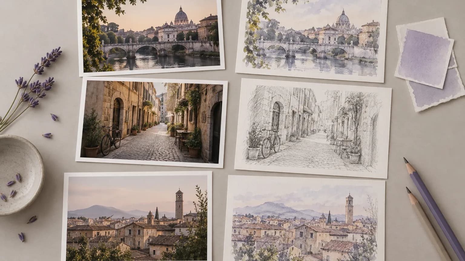 City photos turned into illustrations for an article