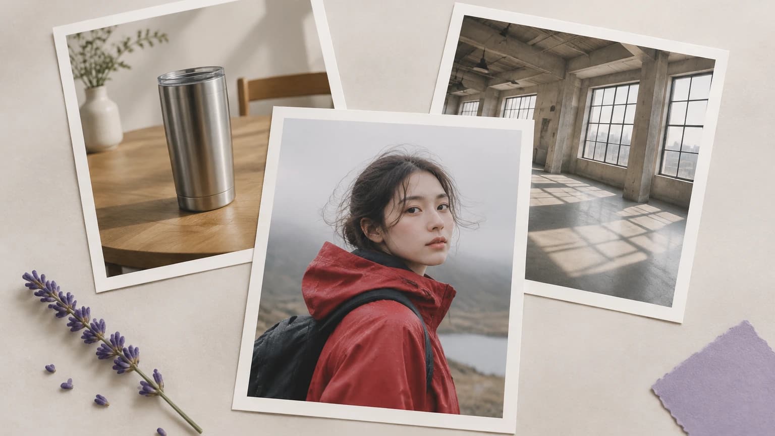 Three sample reference photos with the portrait chosen