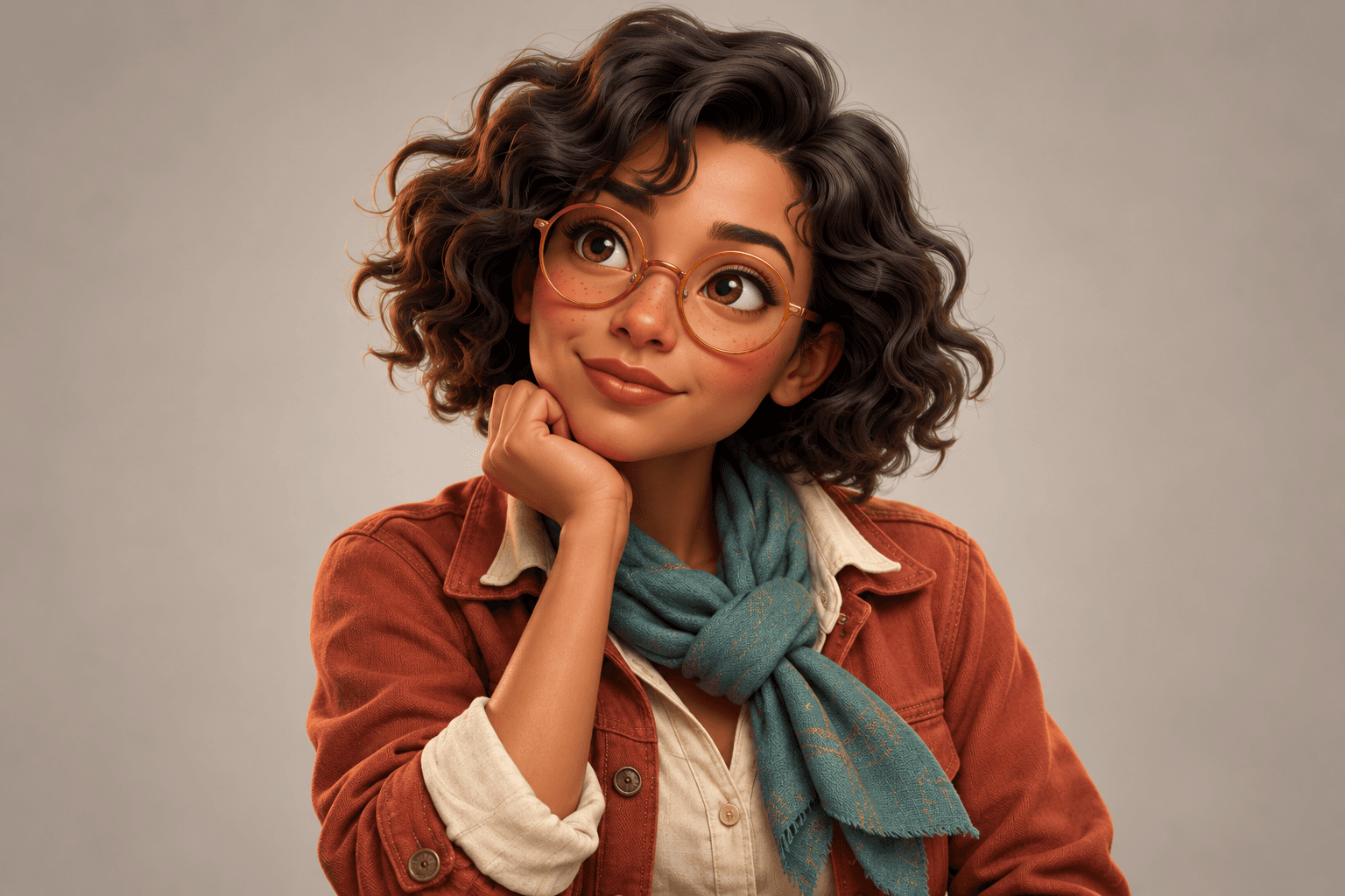 Concept portrait exploring a curious expression for the fictional explorer