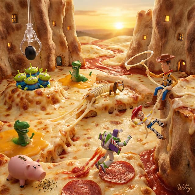 Toy Story Diorama in a Pizza World — output
