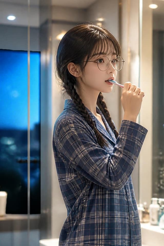 Profile / Avatar - Photorealistic Bathroom Toothbrushing Portrait — output