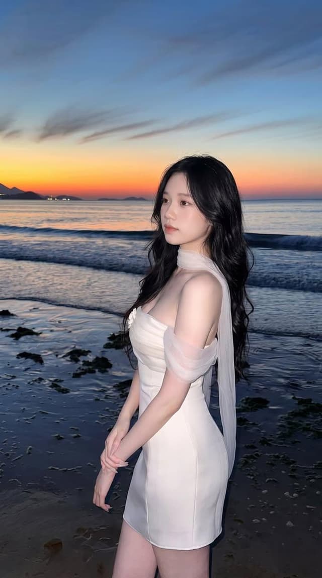 Product Marketing - East Asian Woman Beach Portrait — output