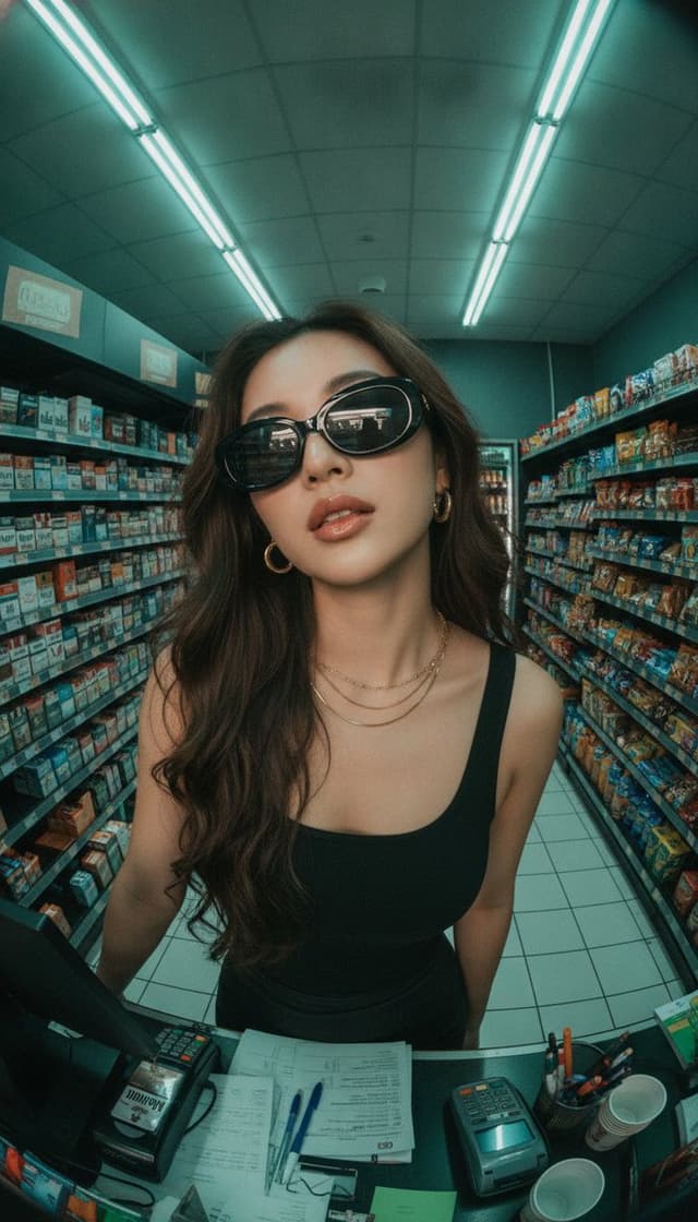 Profile / Avatar - Fisheye Convenience Store Portrait — output