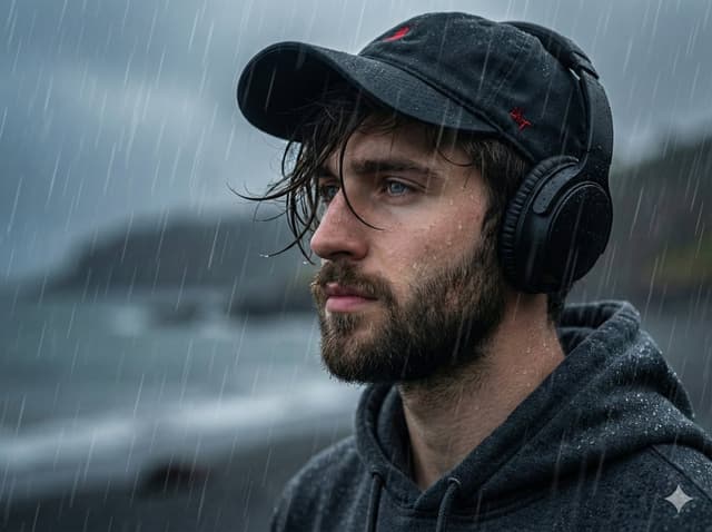 Melancholic Portrait in Coastal Rain — output