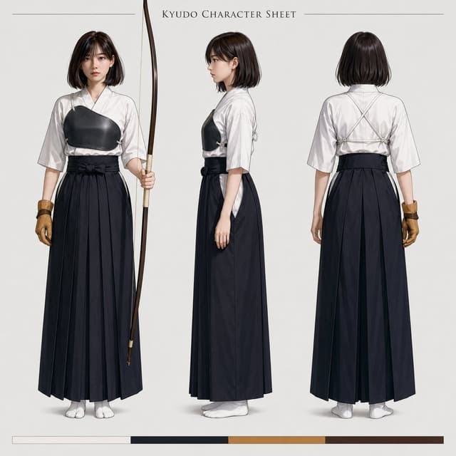 Comic / Storyboard - Kyudo Archery Anime Character Sheet — output
