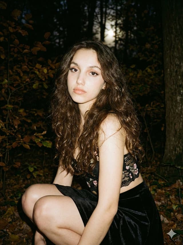 Social Media Post - Vintage Film Aesthetic Portrait in a Forest — output