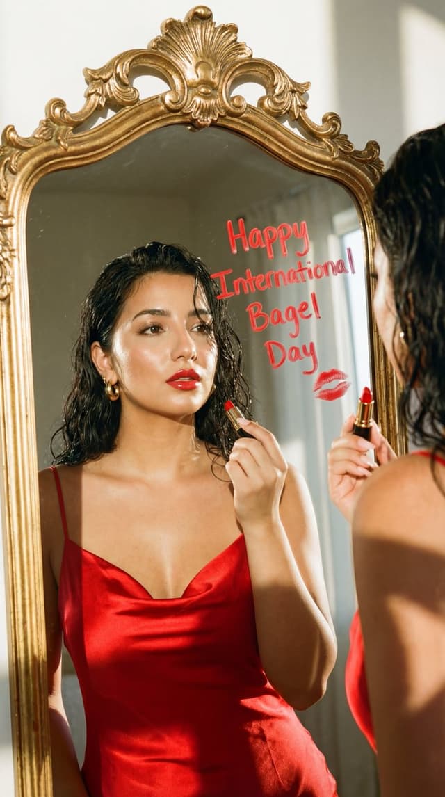 Product Marketing - Fashion Editorial Mirror Selfie with Lipstick Message — output
