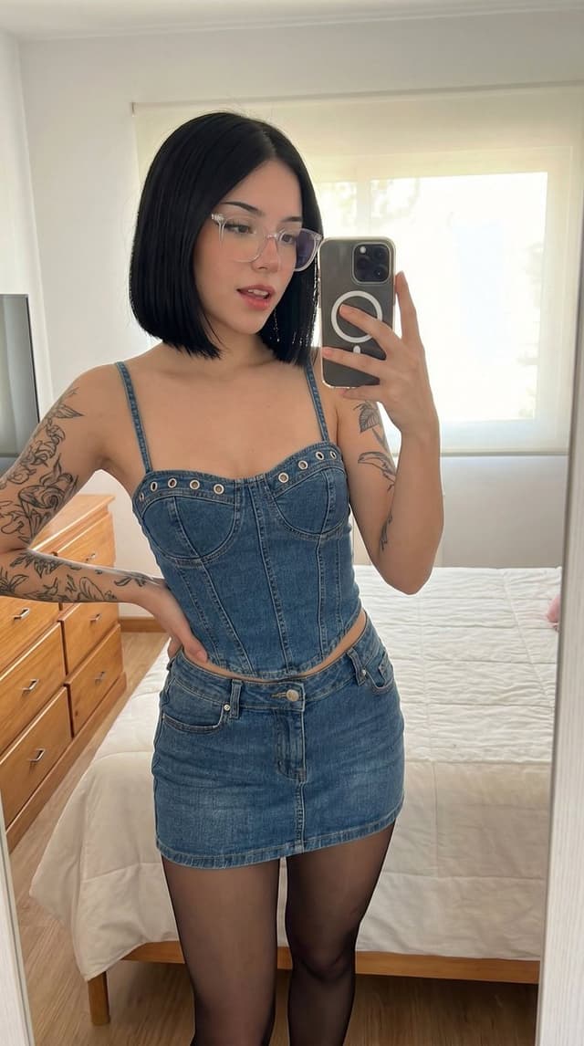 Denim Mirror Selfie Portrait — output