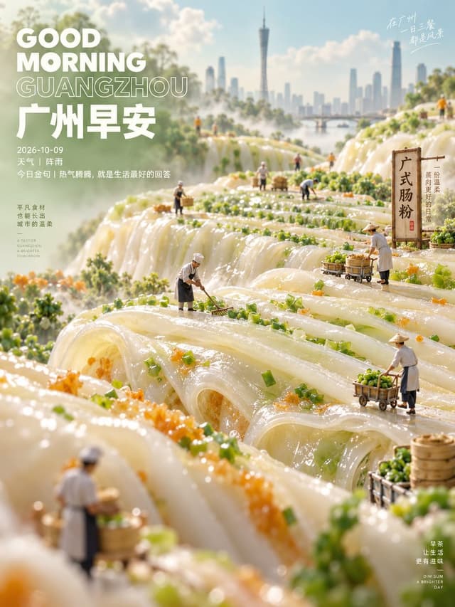 Social Media Post - Guangzhou Morning Food Landscape Poster — output