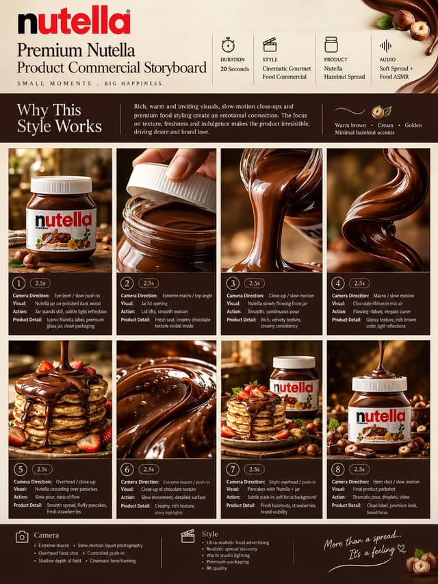 Comic / Storyboard - Gourmet Product Commercial Storyboard Template — output
