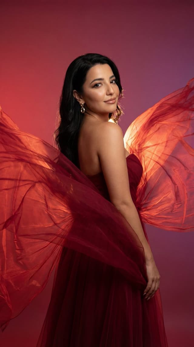 Product Marketing - Cinematic Fashion Editorial with Flowing Red Fabric — output