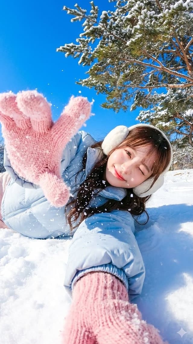 Dynamic First-Person Perspective Photo in Snow — output