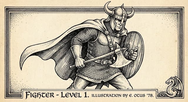 Game Asset - Vintage Black and White RPG Rulebook Illustration — output