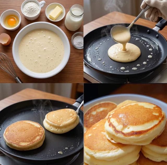 Infographic / Edu Visual - Step-by-Step Pancake Process Collage — output