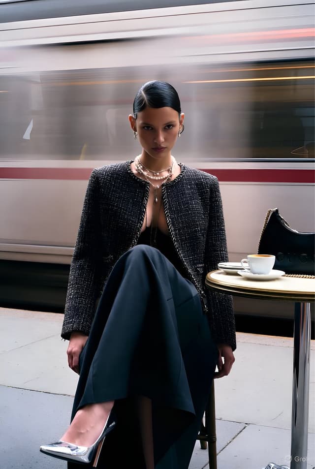 Gucci Campaign Subway Platform Fashion Prompt — output
