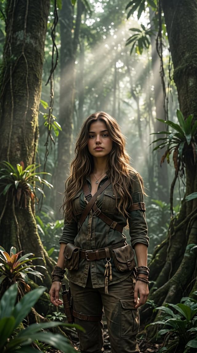 Profile / Avatar - Cinematic Tropical Forest Survival Portrait — output