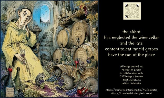 Social Media Post - Haiku About Neglected Wine Cellar
