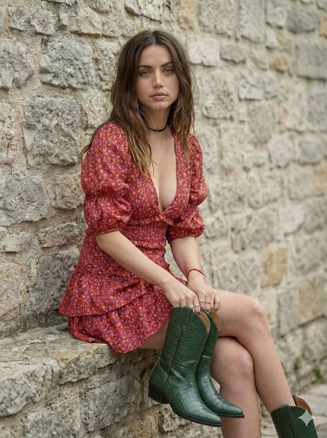 Photorealistic Portrait of Ana de Armas in Cottagecore Style — output