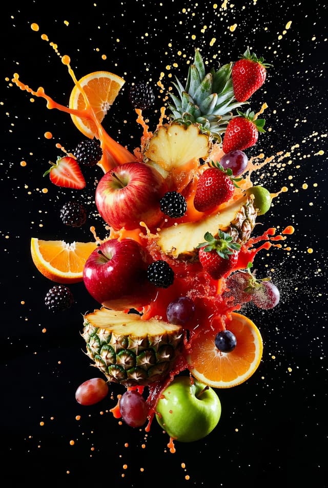 Exploding Fruit Arrangement Food Photography — output