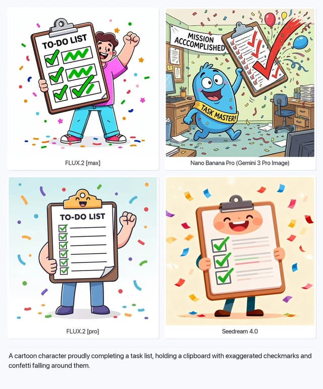 Cartoon Character Task Completion Prompt — output