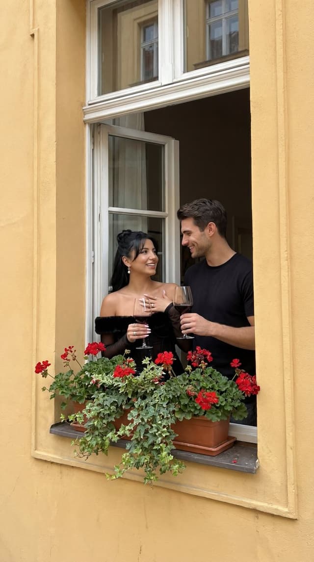 Social Media Post - Photorealistic Architectural Edit: Couple in Window — output