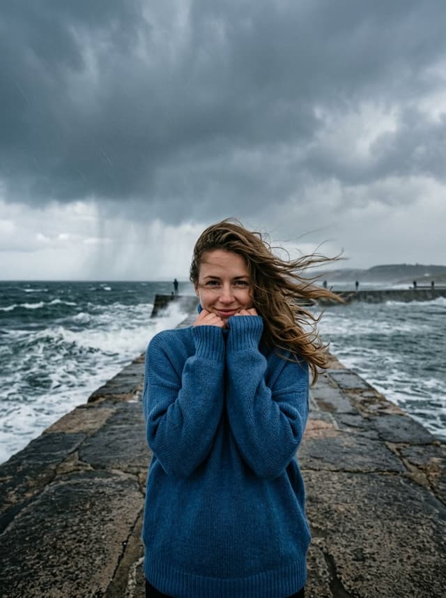 Profile / Avatar - Cinematic Stormy Ocean Pier Portrait — output