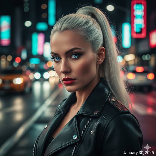 Social Media Post - Neon City Street Style Editorial Prompt — output