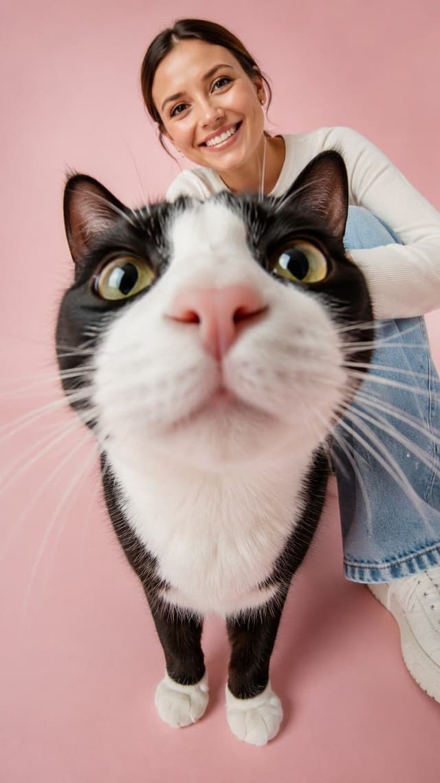 Profile / Avatar - Extreme Close-up Cat Portrait with Person — output