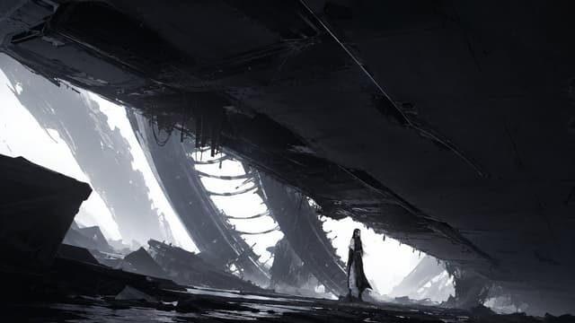 Comic / Storyboard - Lone Woman in Ruined Megastructure — output