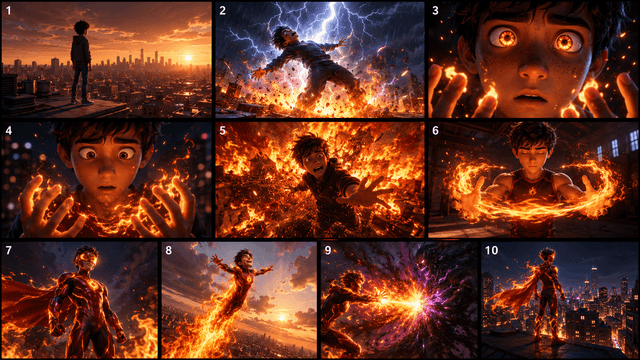 Comic / Storyboard - Pixar Style Superhero Storyboard — output
