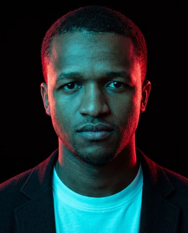 Product Marketing - Cinematic Cyberpunk Portrait with Split Neon Lighting — output