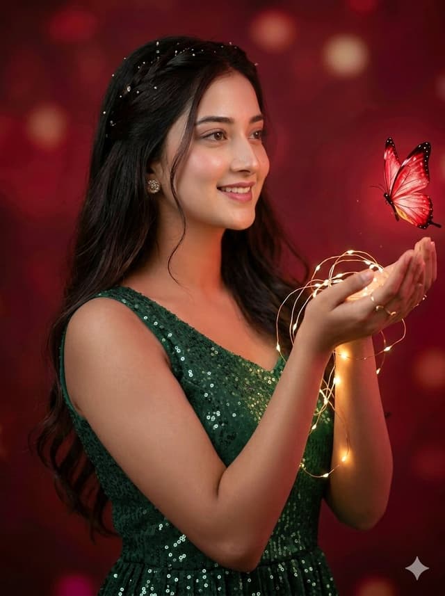 Profile / Avatar - Dreamy nocturnal portrait with fairy lights — output