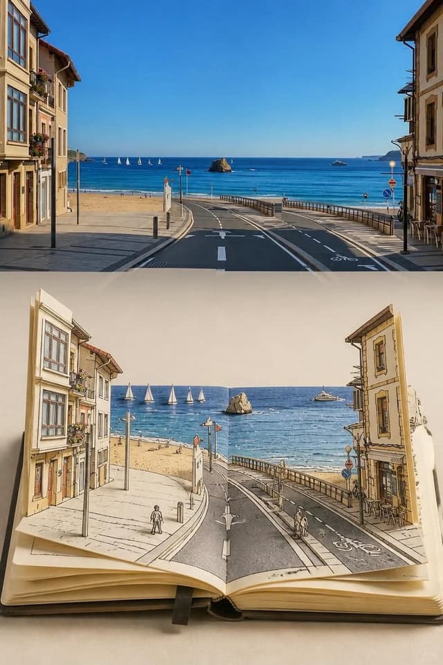 Social Media Post - Seaside Road Watercolor Pop-Up Prompt