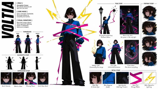 Game Asset - Anime Style Character Concept Sheet — output