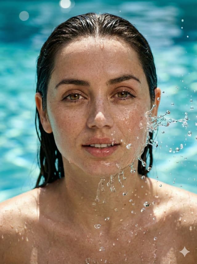 Hyper-Realistic Portrait of Sydney Sweeney in Water Splash — output