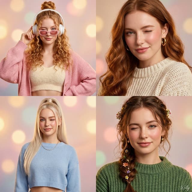 2x2 Grid of Ultra-Realistic Female Portraits — output