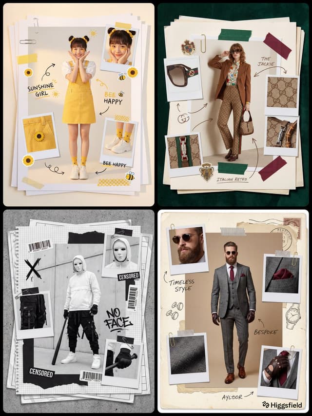 Social Media Post - Fashion Scrapbook Page Layout Prompt Template — output