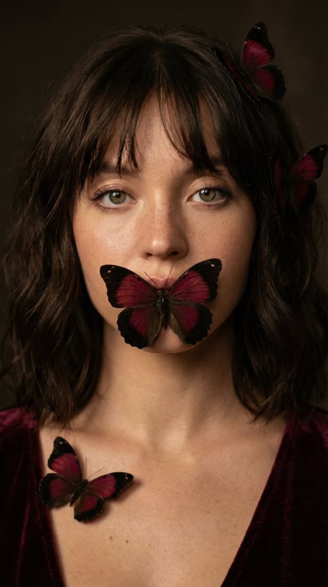 Mysterious Portrait with Butterflies — output