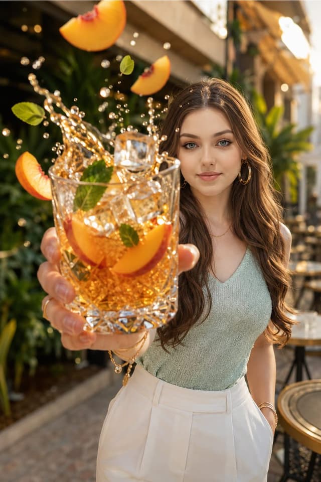 Product Marketing - Luxury Beverage Portrait with Frozen Splash — output