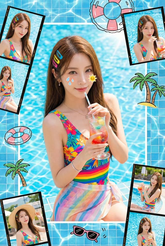 Summer Dopamine Fresh Style Collage Prompt for Nano Banana Pro — output