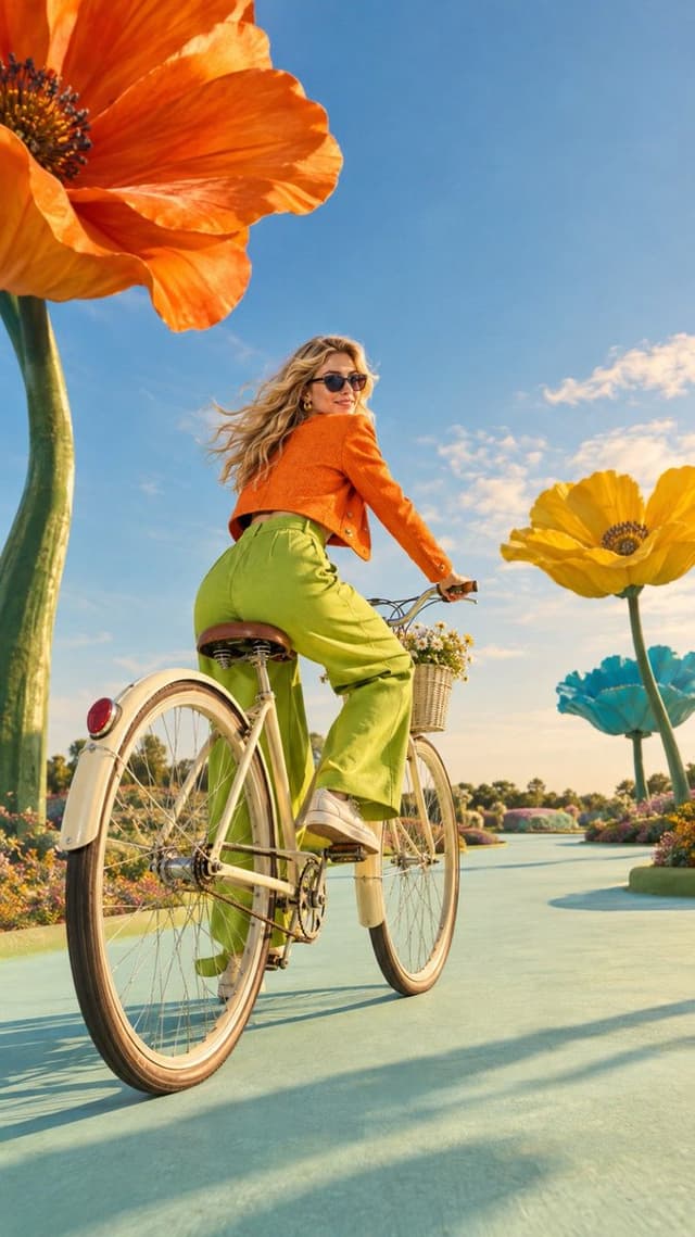 Product Marketing - Surreal fashion bicycle garden — output