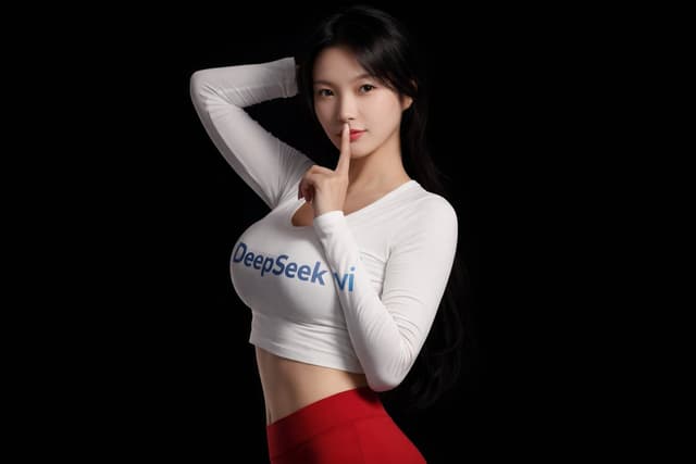 Photorealistic Asian Female Model in DeepSeek Outfit Prompt — output